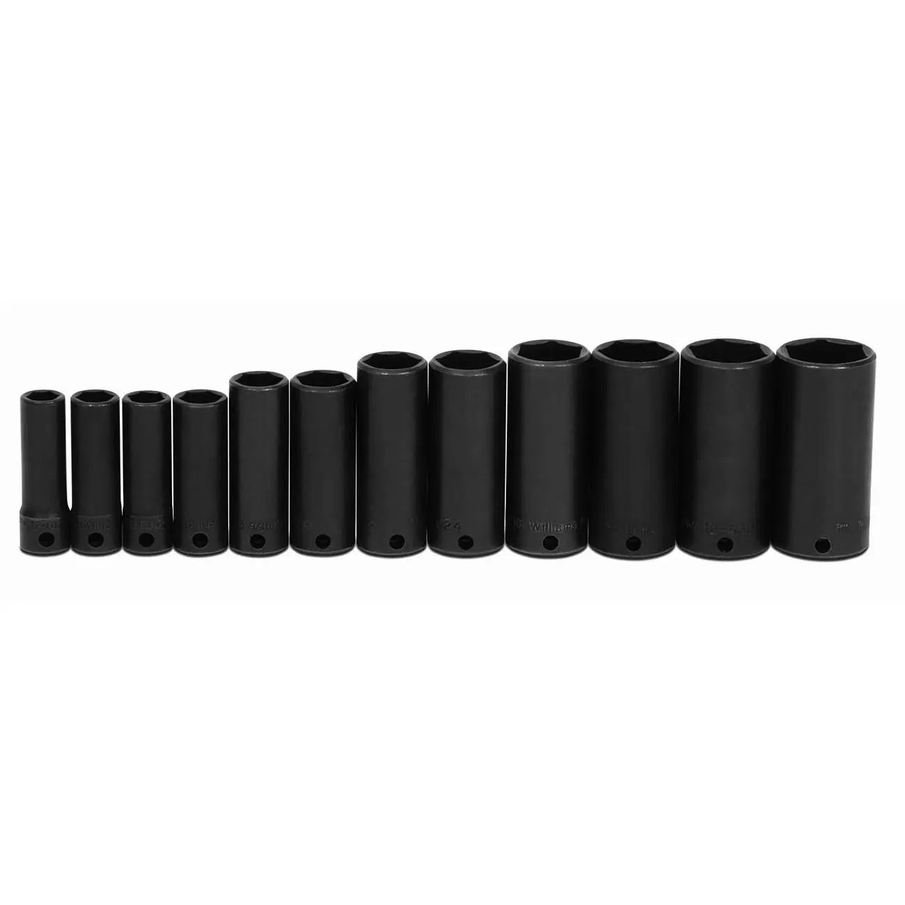 Williams 3/8" Drive Sae Deep Impact Sockets 6 Point (12 Piece) WILLIAMS