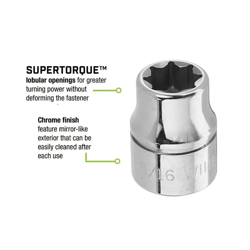 Williams 5/16″ Shallow Socket 3/8″ Drive 8 Point WILLIAMS