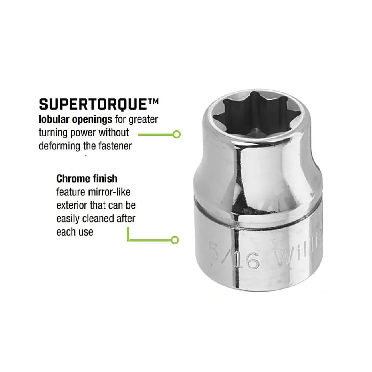 Williams 5/16″ Shallow Socket 3/8″ Drive 8 Point WILLIAMS