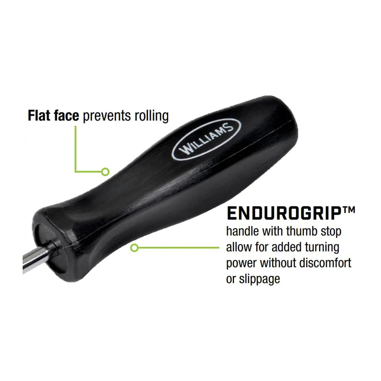 Williams Endurogrip Screwdriver: Slotted 7/16" X 10" With Hex Bolster WILLIAMS