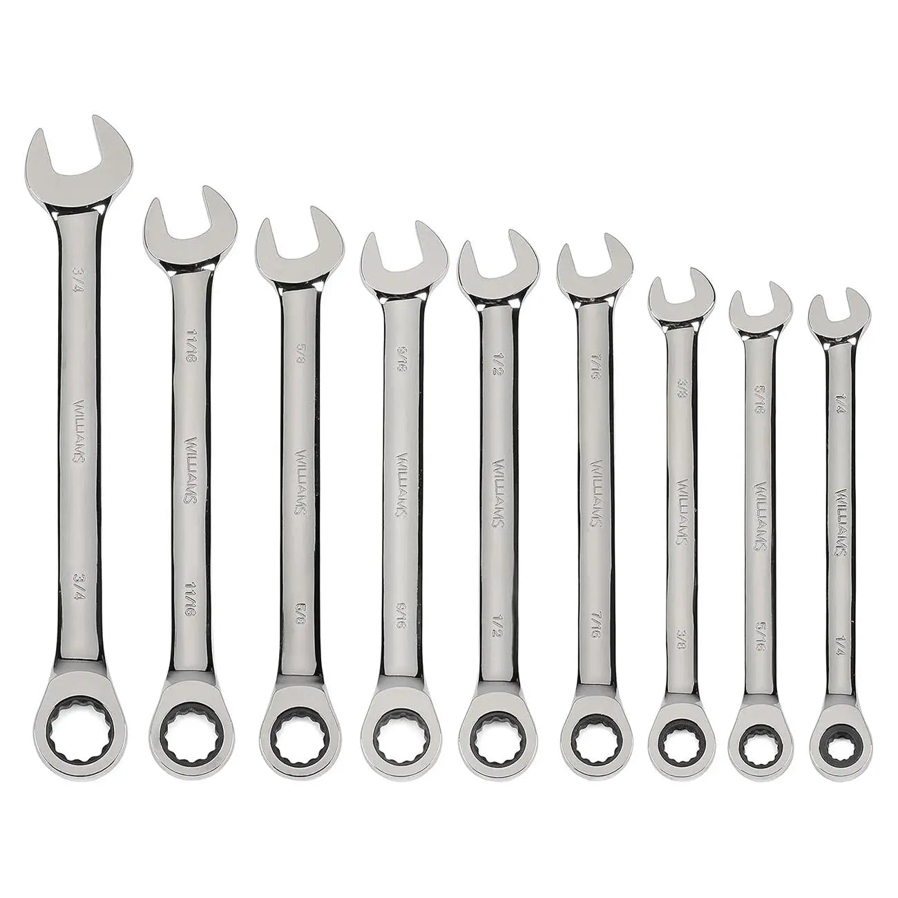 Williams Sae Ratcheting Combination Wrench Set (9-piece) WILLIAMS