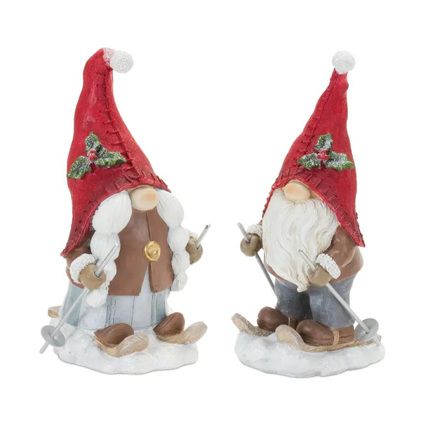 Winter Gnome on Skis Figurine Melrose International