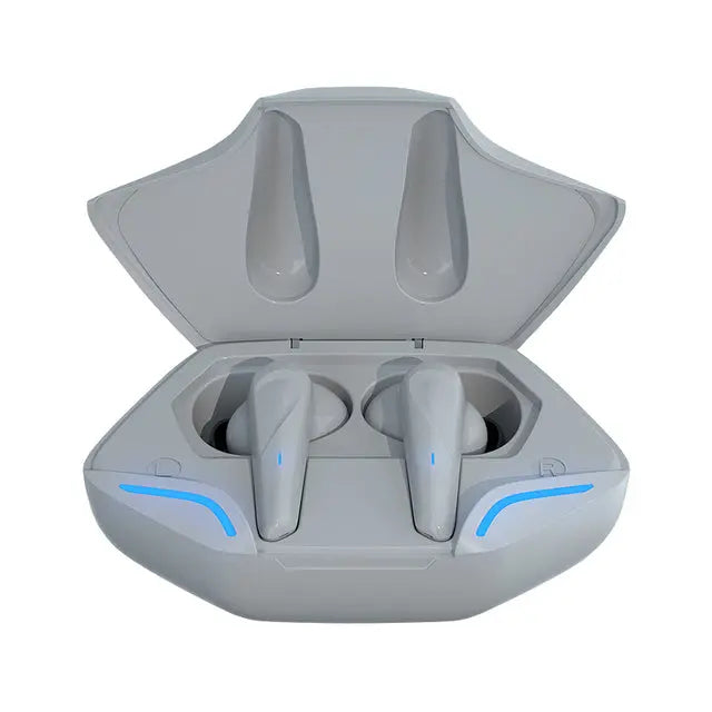 Wireless Earphones Bluetooth 5.0 Gaming Headphones Zero Delay Stereo Earbuds with Charging Box Gray