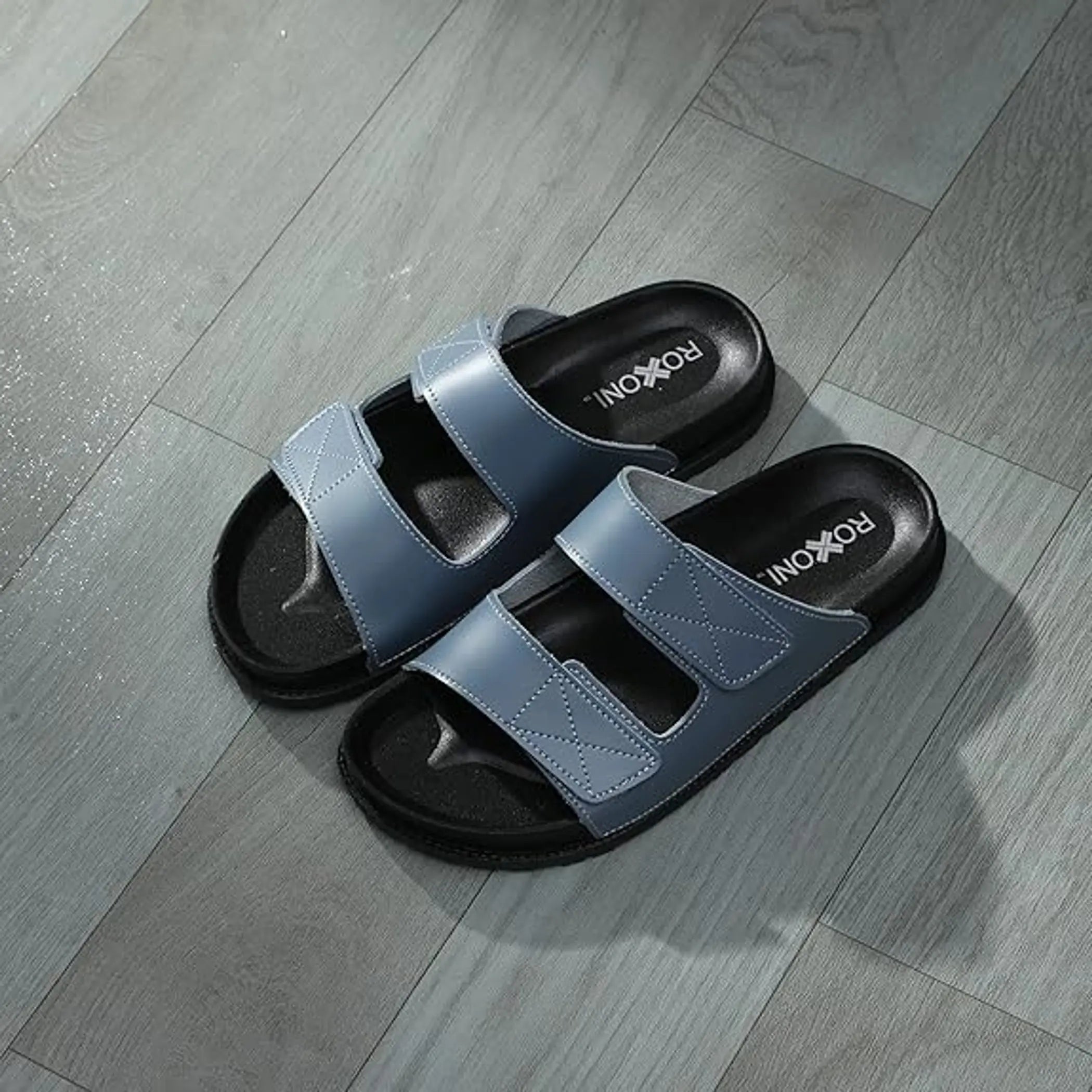 Women's Cushioned Two Strap Footbed Lightweight Open Toe Slide Sandals Roxoni