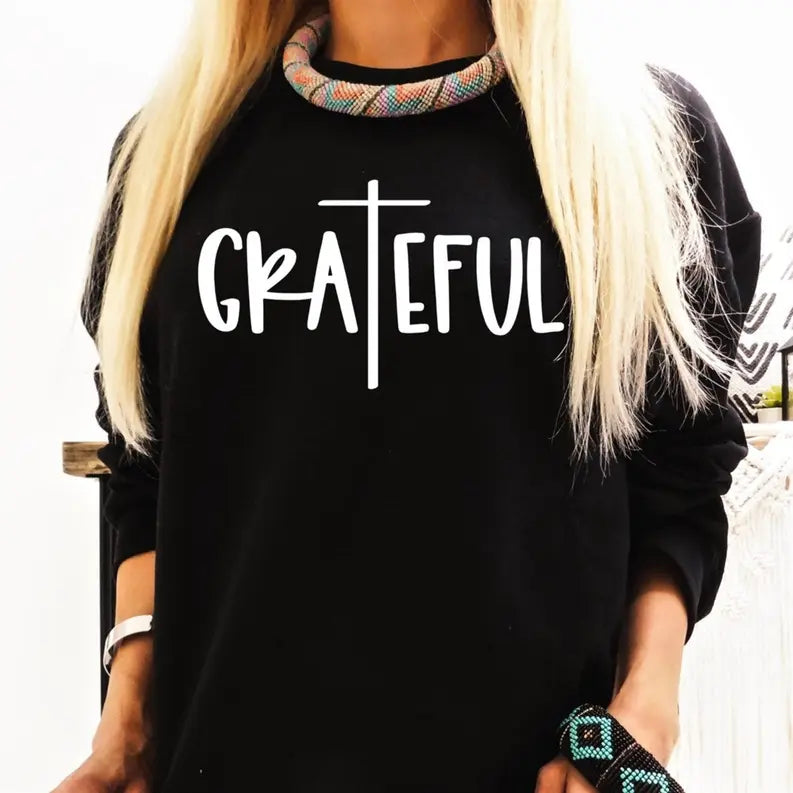 Women's Grateful Cross Sweatshirt Dream Team Designs