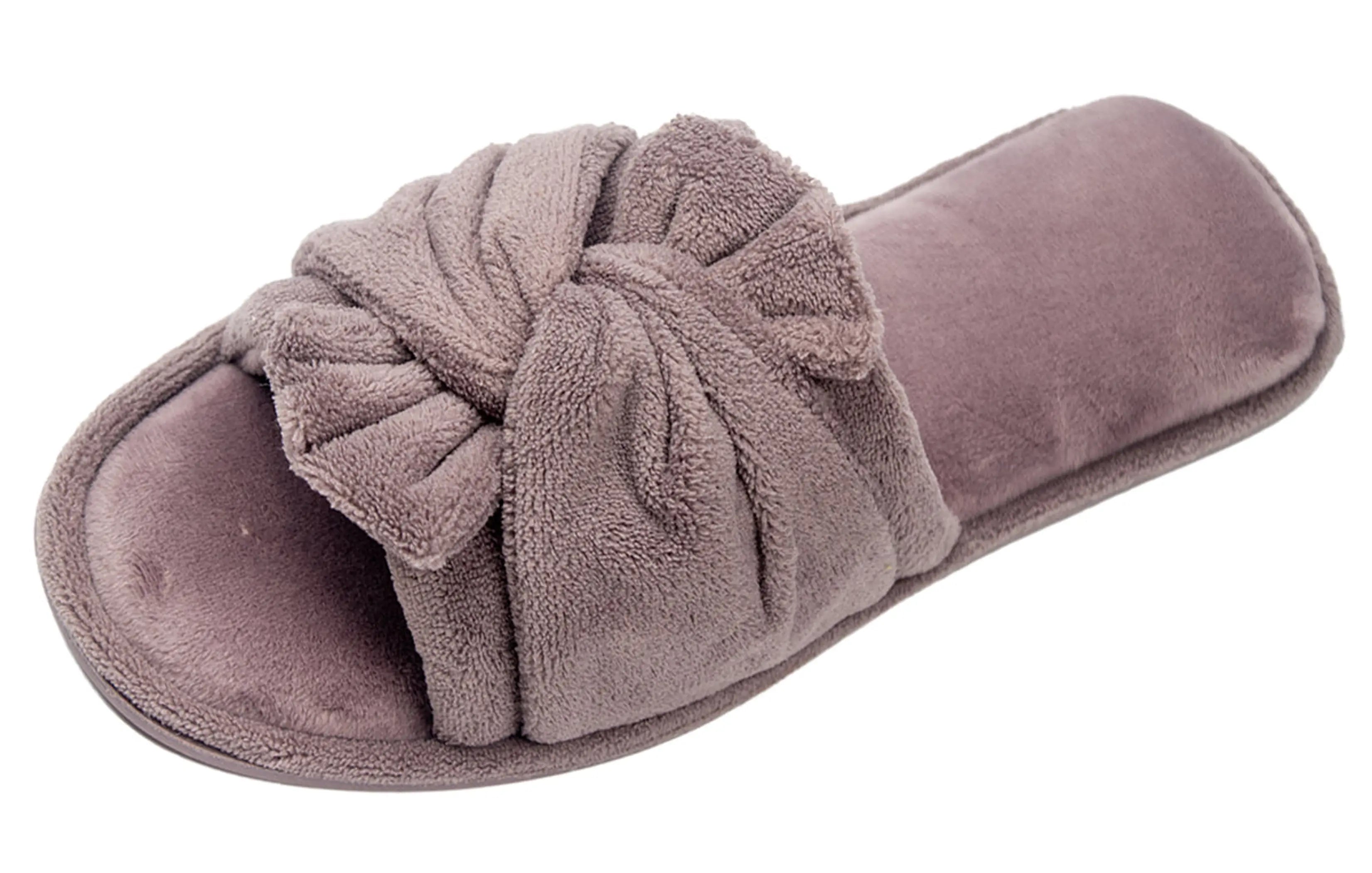 Women's Indoor Twist Ribbon Plus Open Toe House Slippers Roxoni