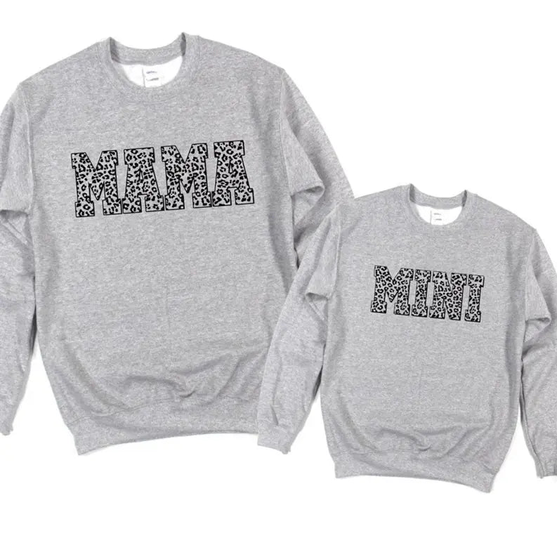 Women's Mama Mini Leopard Sweatshirt Dream Team Designs