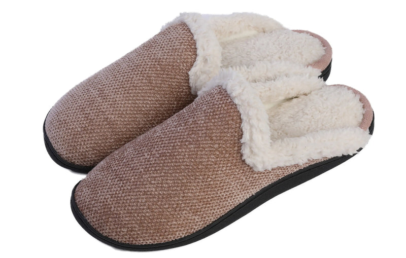 Women's Memory Foam House Fleece Trim Knit Sweater Slipper Roxoni