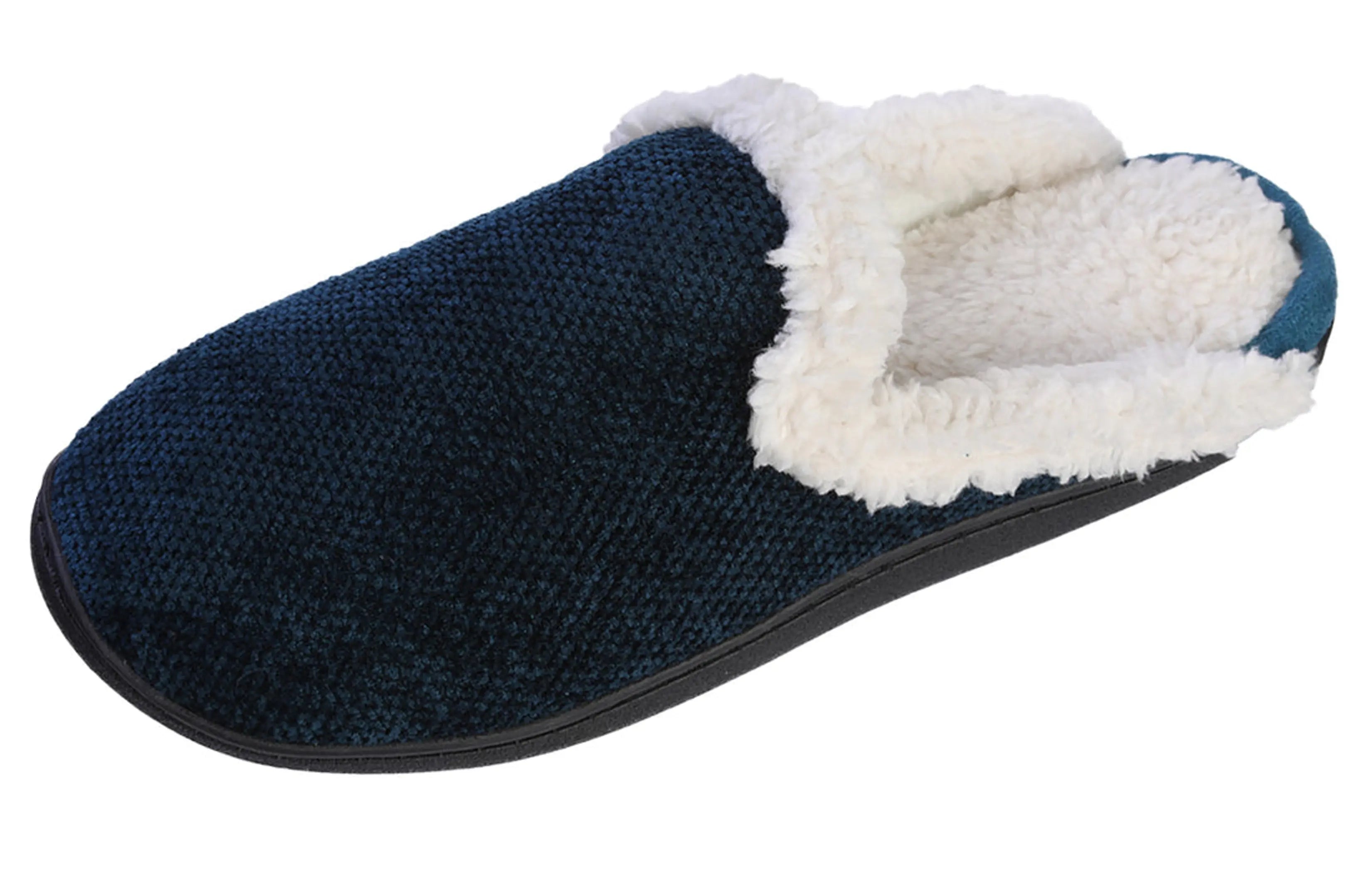 Women's Memory Foam House Fleece Trim Knit Sweater Slipper Roxoni