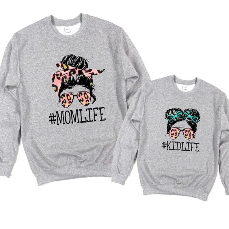 Women's Mom Life & Kid Life Sweatshirt Dream Team Designs