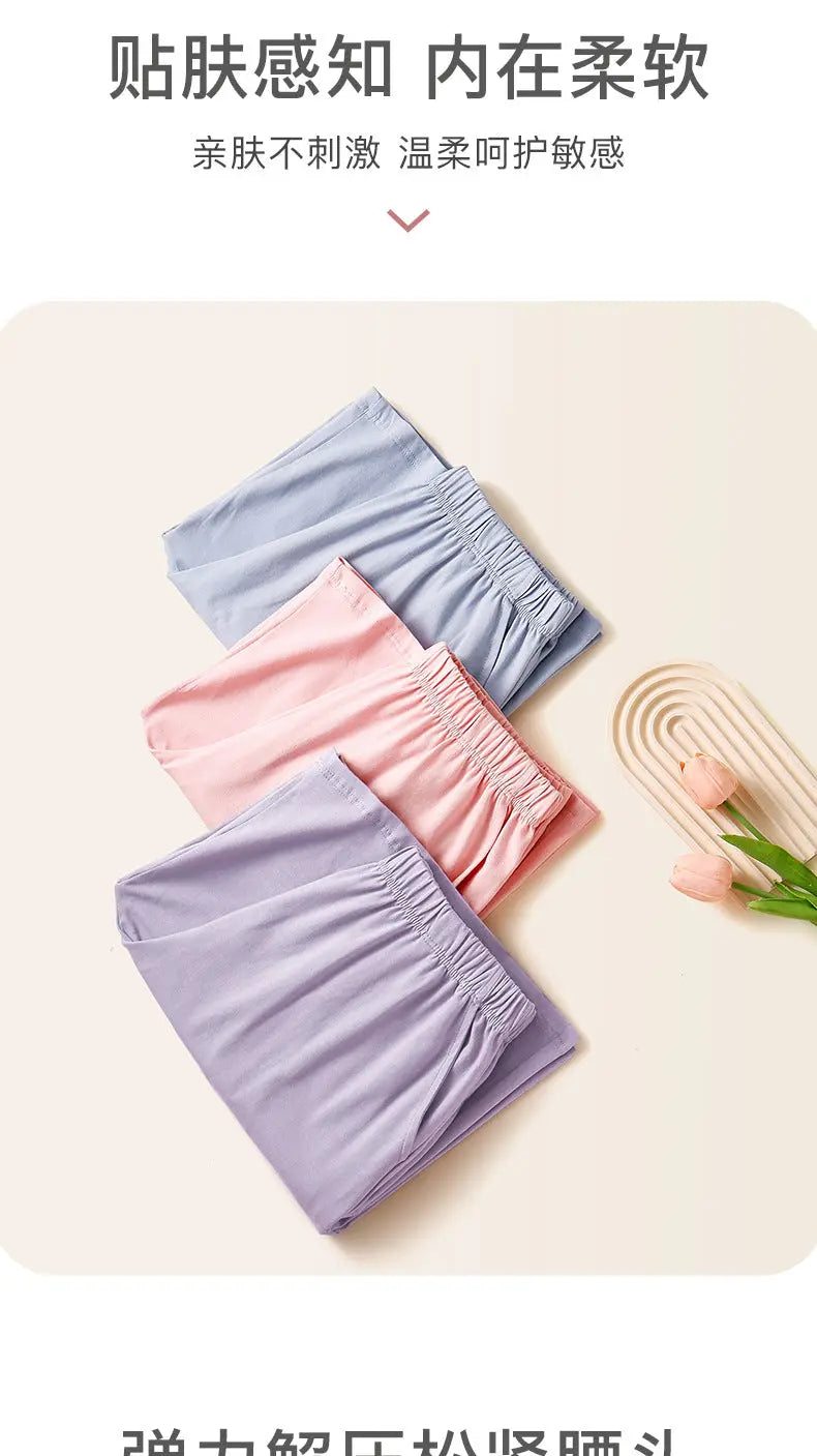 Women's Pajama Pants Summer Three-Quarter Pants Pure Cotton Thin Large Size Home Pants Large Pants Home Pants Loose Factory Wholesale GreatEagleInc