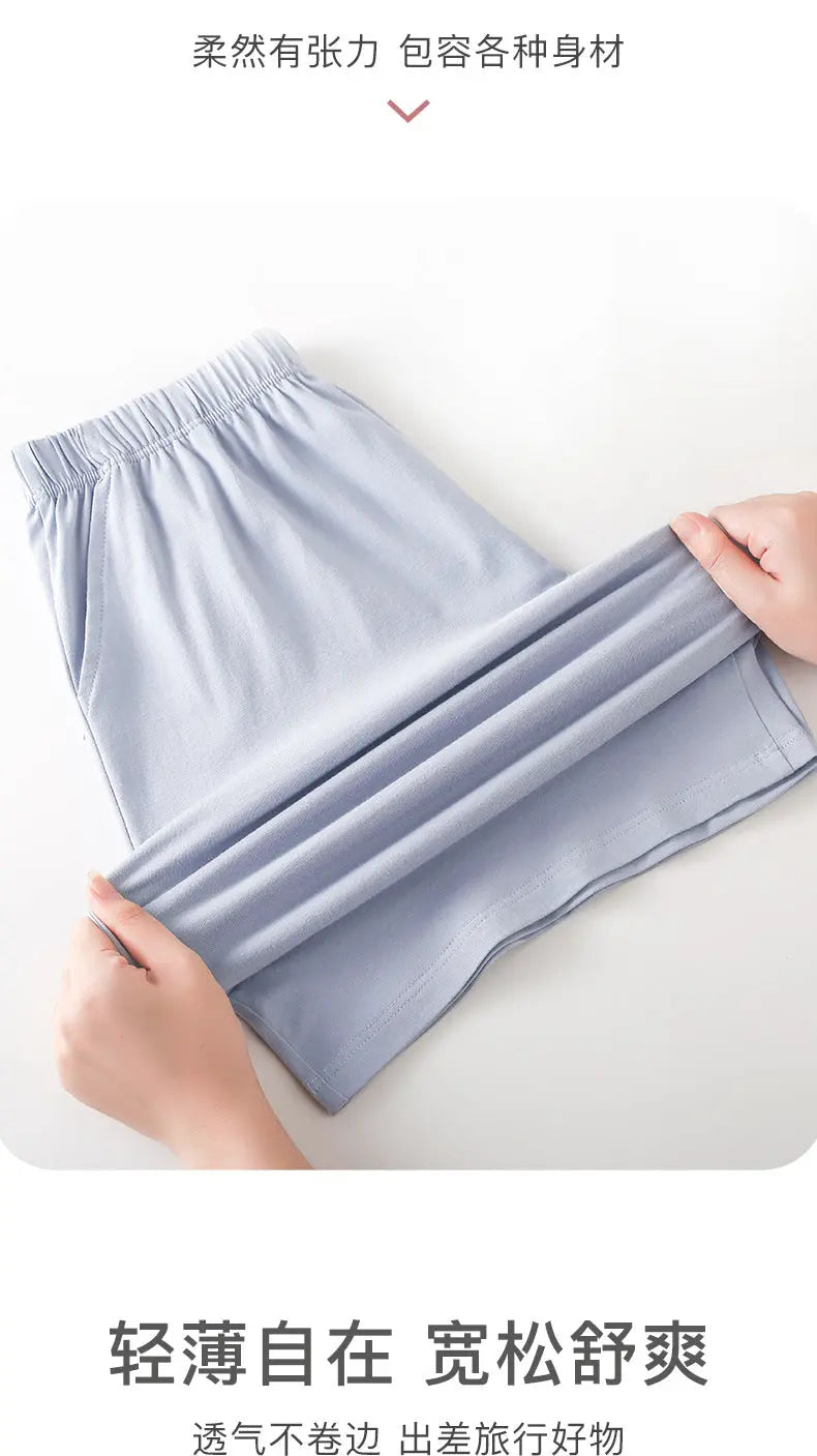 Women's Pajama Pants Summer Three-Quarter Pants Pure Cotton Thin Large Size Home Pants Large Pants Home Pants Loose Factory Wholesale GreatEagleInc