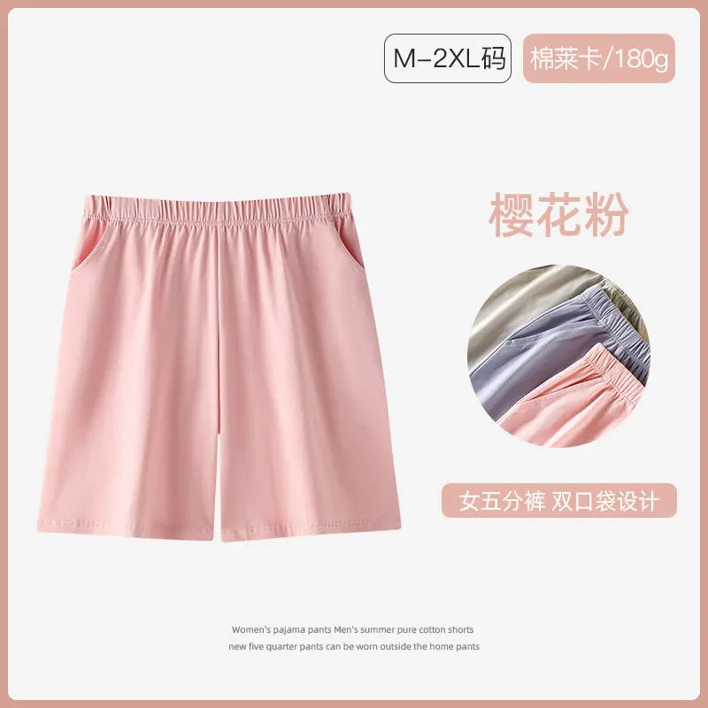 Women's Pajama Pants Summer Three-Quarter Pants Pure Cotton Thin Large Size Home Pants Large Pants Home Pants Loose Factory Wholesale GreatEagleInc