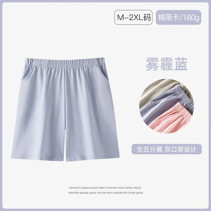 Women's Pajama Pants Summer Three-Quarter Pants Pure Cotton Thin Large Size Home Pants Large Pants Home Pants Loose Factory Wholesale GreatEagleInc