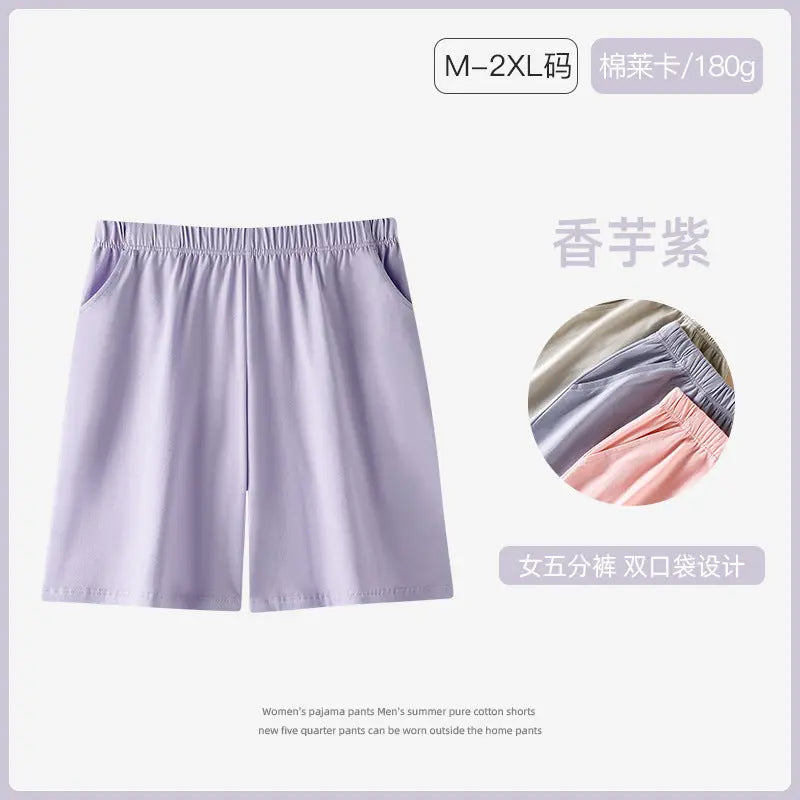 Women's Pajama Pants Summer Three-Quarter Pants Pure Cotton Thin Large Size Home Pants Large Pants Home Pants Loose Factory Wholesale GreatEagleInc