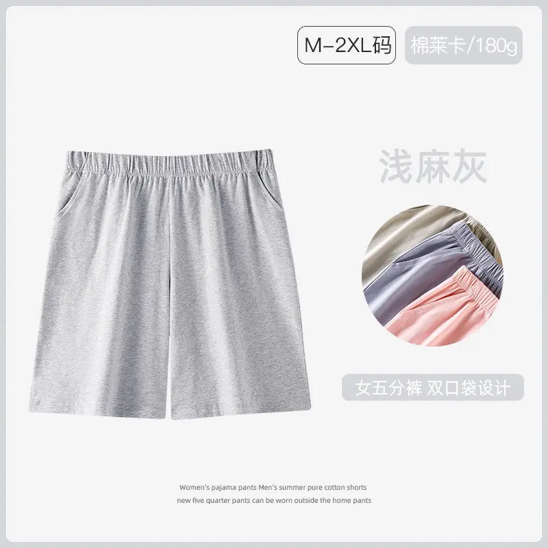 Women's Pajama Pants Summer Three-Quarter Pants Pure Cotton Thin Large Size Home Pants Large Pants Home Pants Loose Factory Wholesale GreatEagleInc