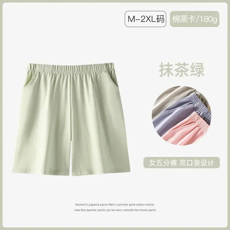 Women's Pajama Pants Summer Three-Quarter Pants Pure Cotton Thin Large Size Home Pants Large Pants Home Pants Loose Factory Wholesale GreatEagleInc