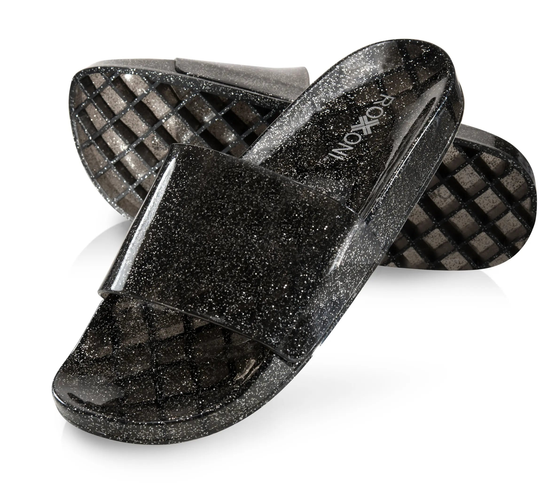 Women's Summer Flip Flop Open Toe Jelly Glitter Slides Roxoni