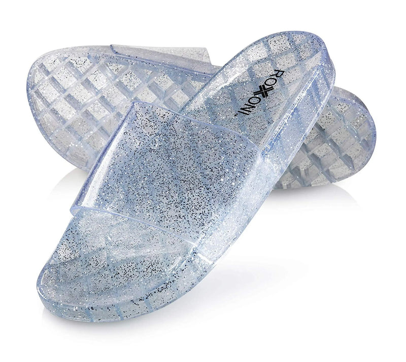 Women's Summer Flip Flop Open Toe Jelly Glitter Slides Roxoni