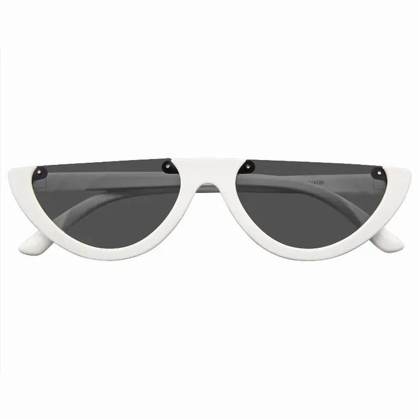 Womens Retro Half Frame Flat Cut Lens Sunglasses Sunglass Memphis