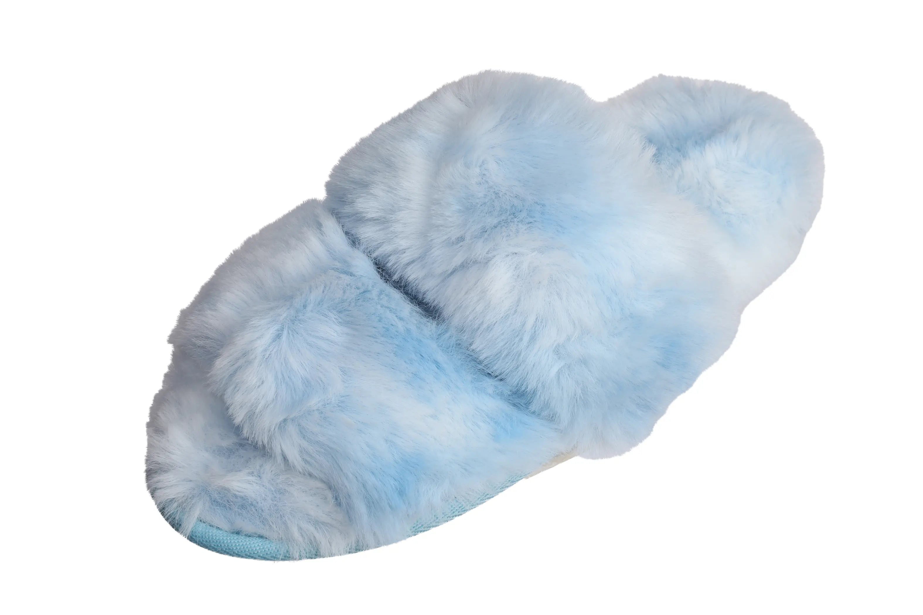 Womens Stylish Faux Fur Tie & Dye Slippers Roxoni