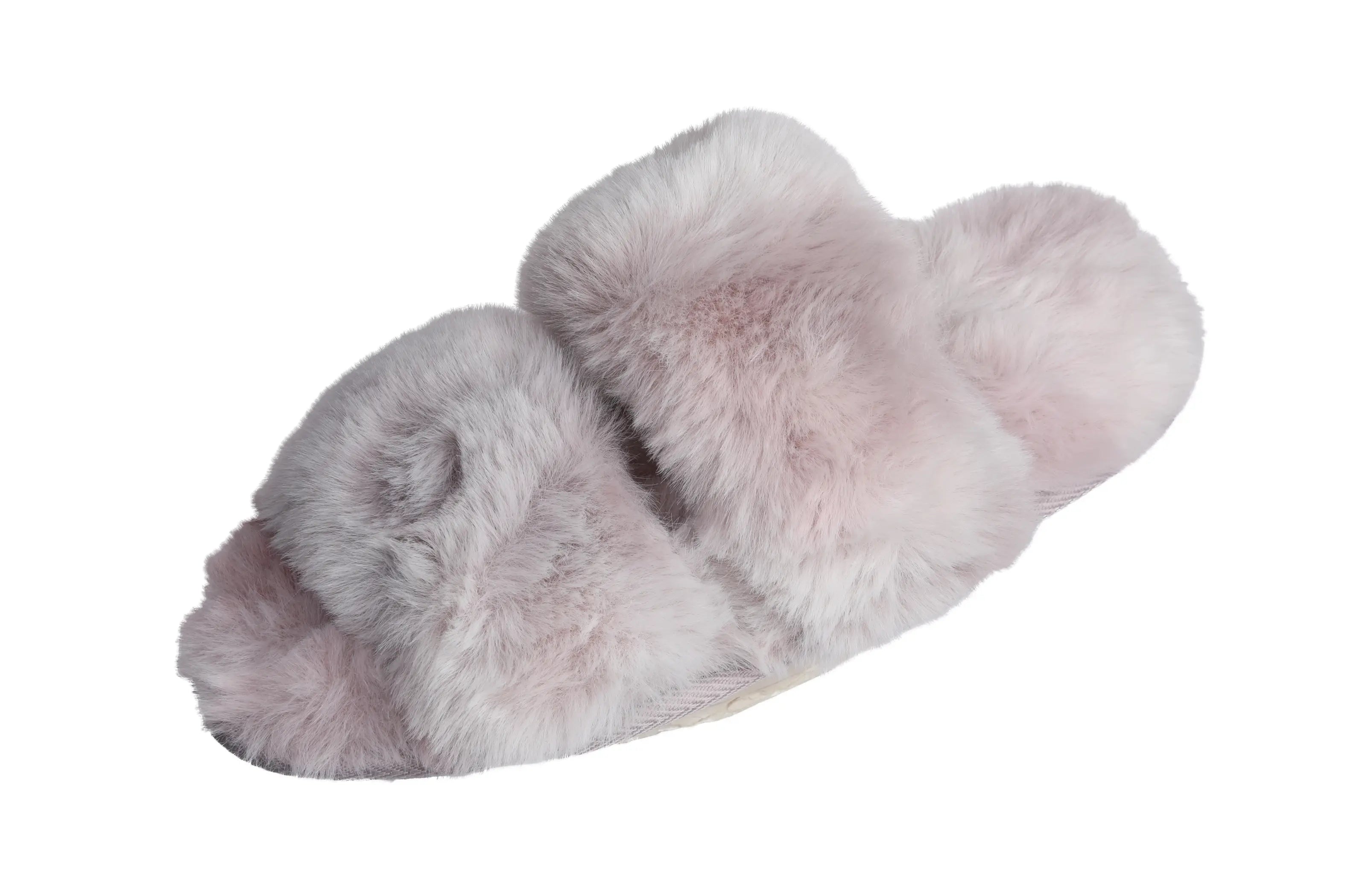 Womens Stylish Faux Fur Tie & Dye Slippers Roxoni