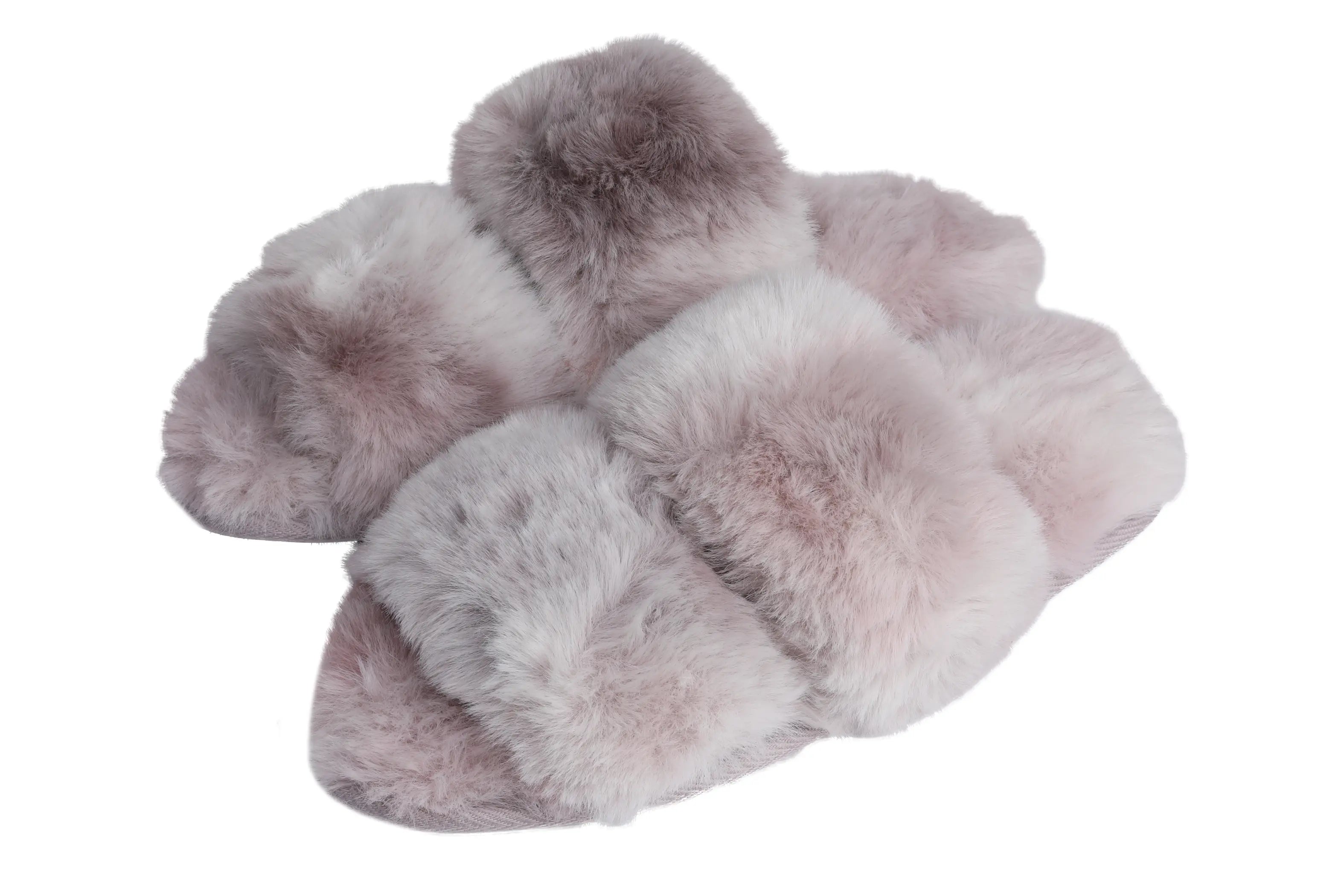 Womens Stylish Faux Fur Tie & Dye Slippers Roxoni