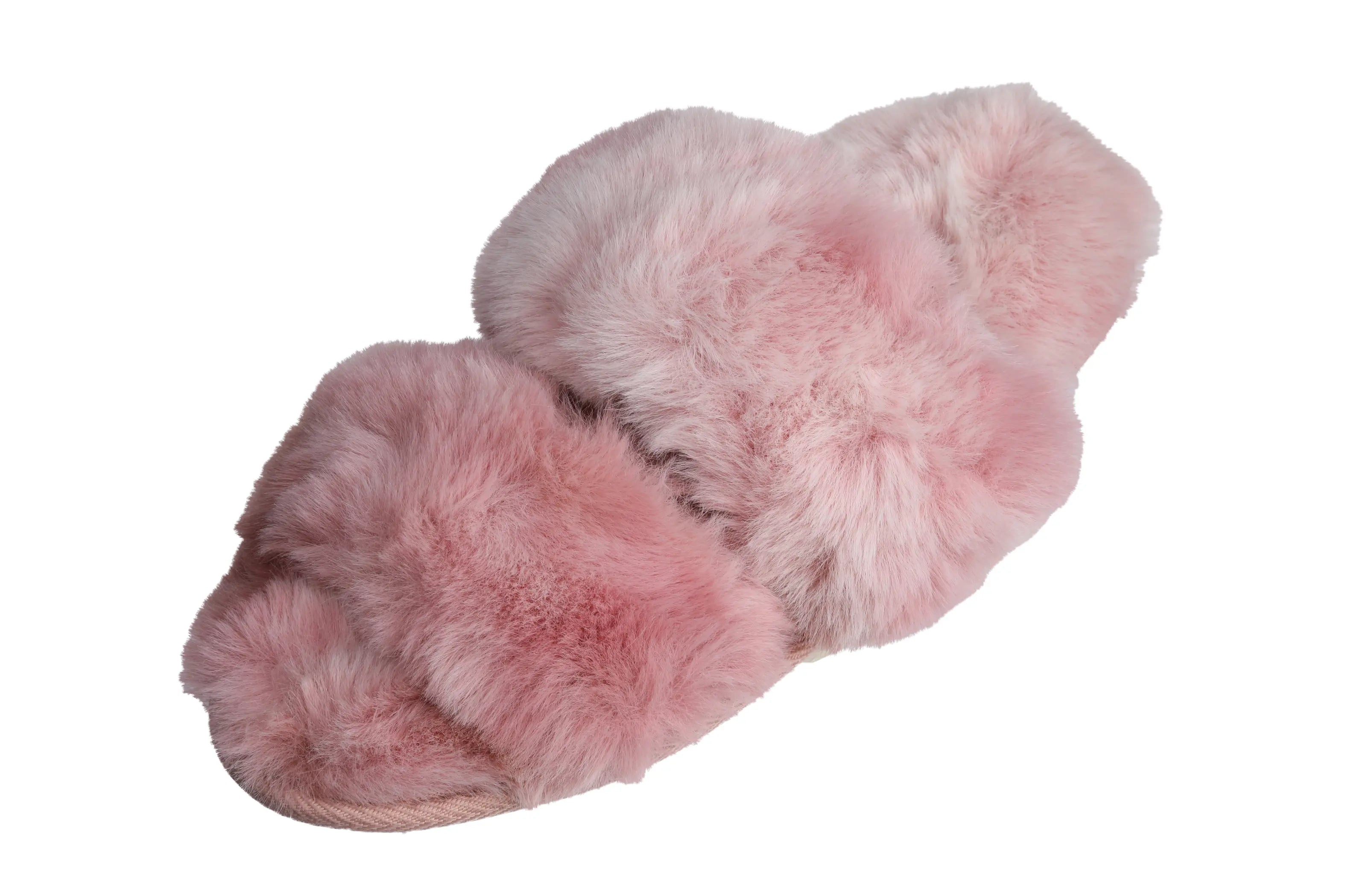 Womens Stylish Faux Fur Tie & Dye Slippers Roxoni