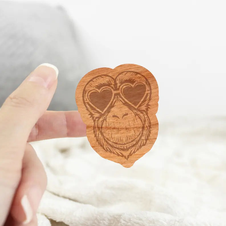Wood Orangutan Sticker, Funny Hipster "Heartbreaker" The 308 Collective