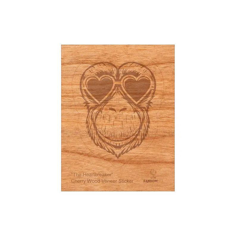 Wood Orangutan Sticker, Funny Hipster "Heartbreaker" The 308 Collective