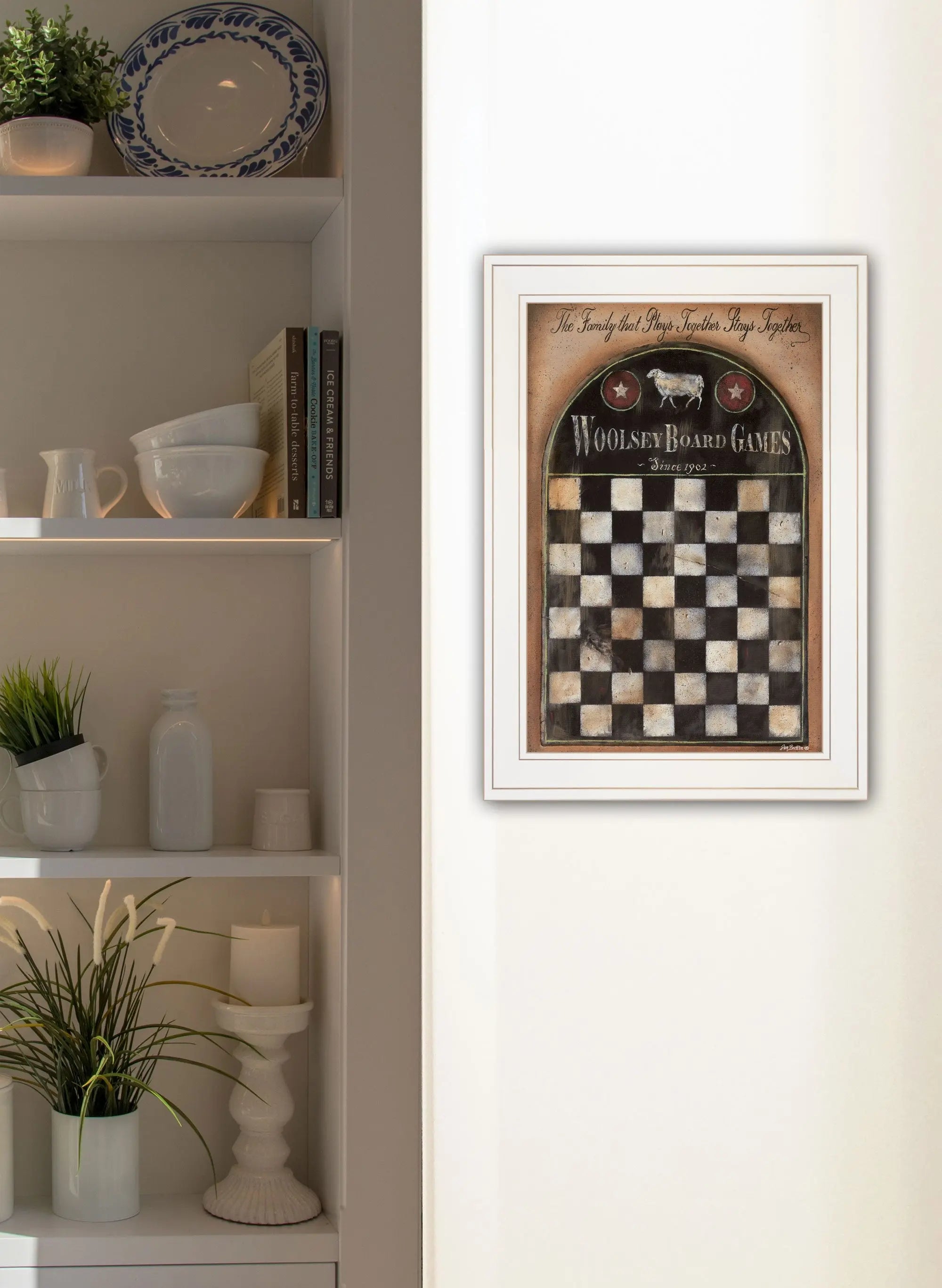 Woolsey Board Game 1 White Framed Print Wall Art - GreatEagleInc