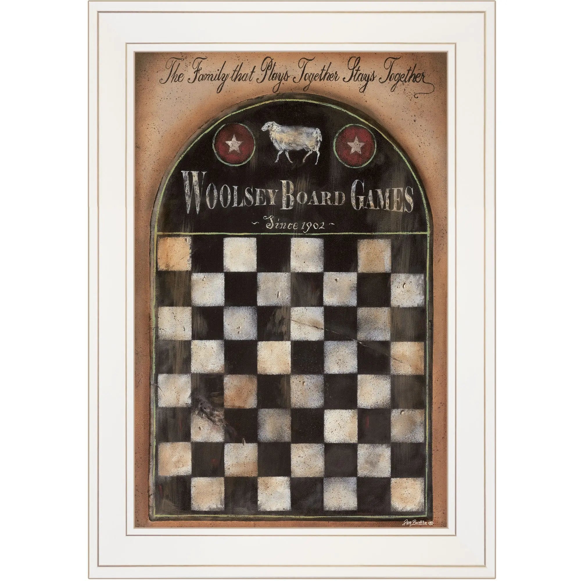 Woolsey Board Game 1 White Framed Print Wall Art - GreatEagleInc