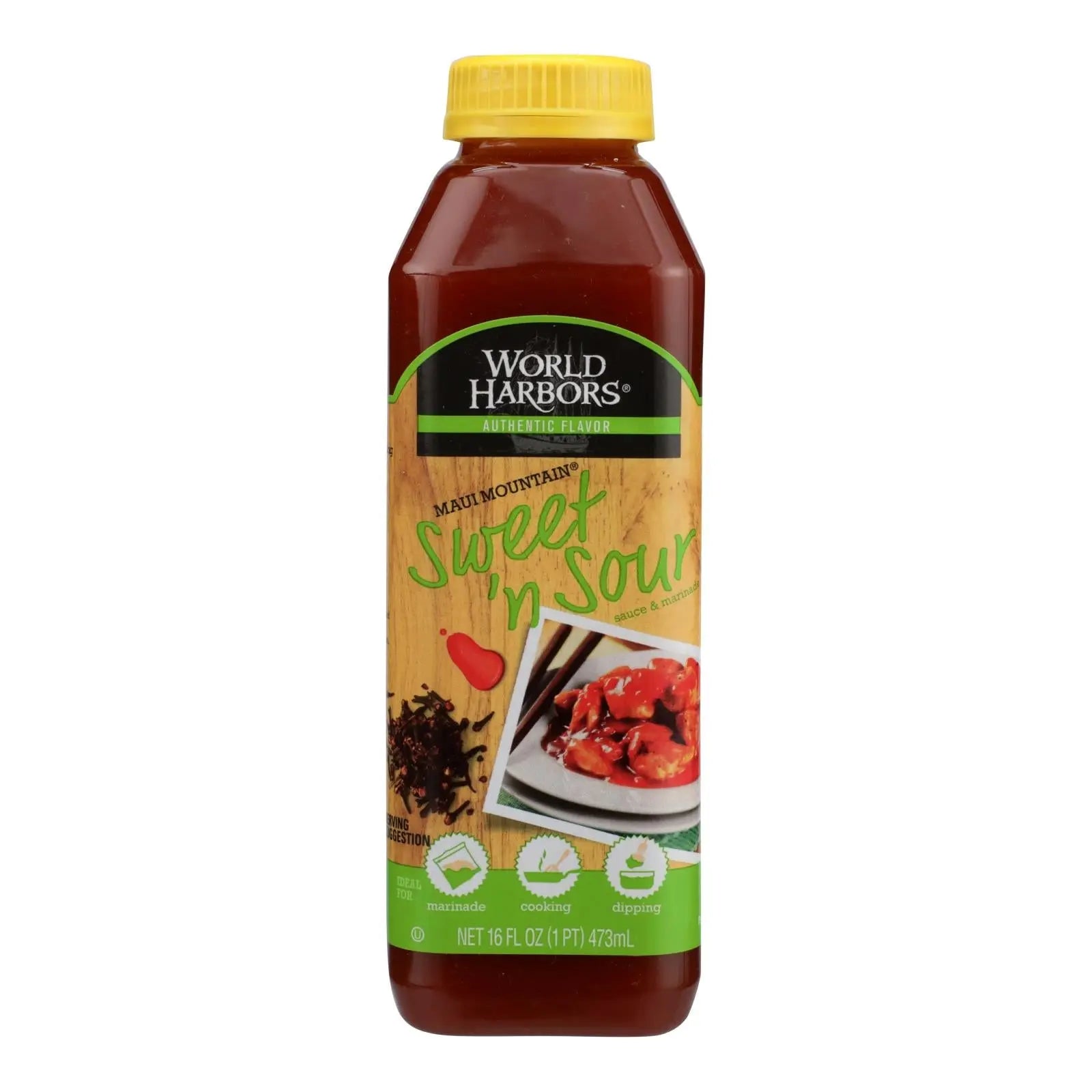 World Harbor Maui Mountain Hawaiian Style Sweet And Sour Sauce - Case Of 6 - 16 Fl Oz. World Harbor