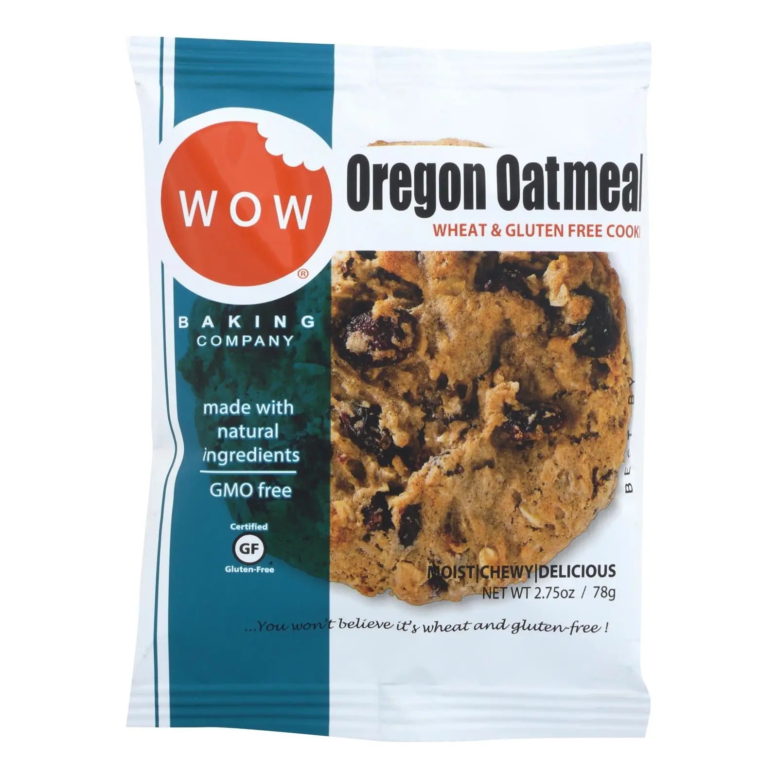 Wow Baking Cookie - Oregon Oatmeal - Case Of 12 - 2.75 Oz. Wow Baking