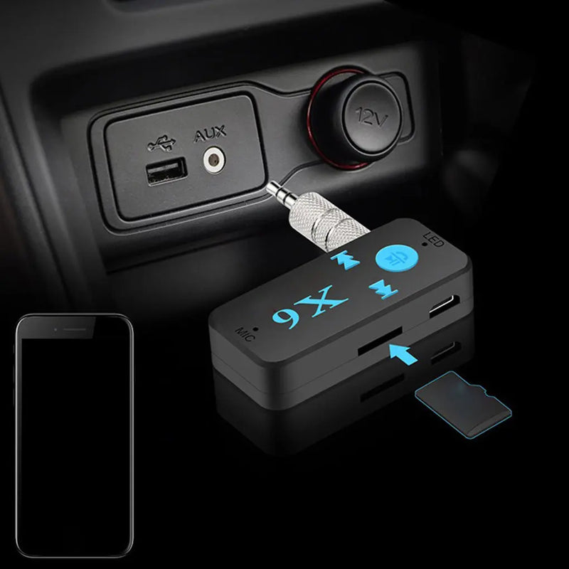 X6 Car Audio Receiver 3.5mm Mini Wireless Car Jack Adapter Hands-free Music AUX For Speaker Headphone Car