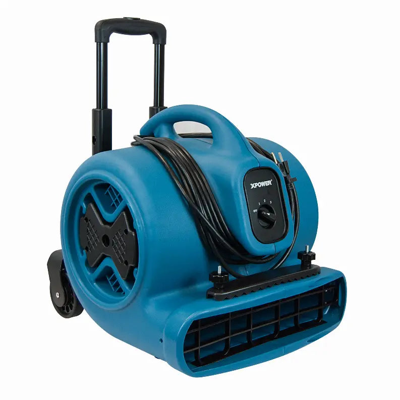 XPOWER P-630HC 1/2 HP 2800 CFM Air Mover, Dryer, Fan, Blower with Telescopic Handle, Wheels, Carpet Clamp Xpower Manufacture Inc