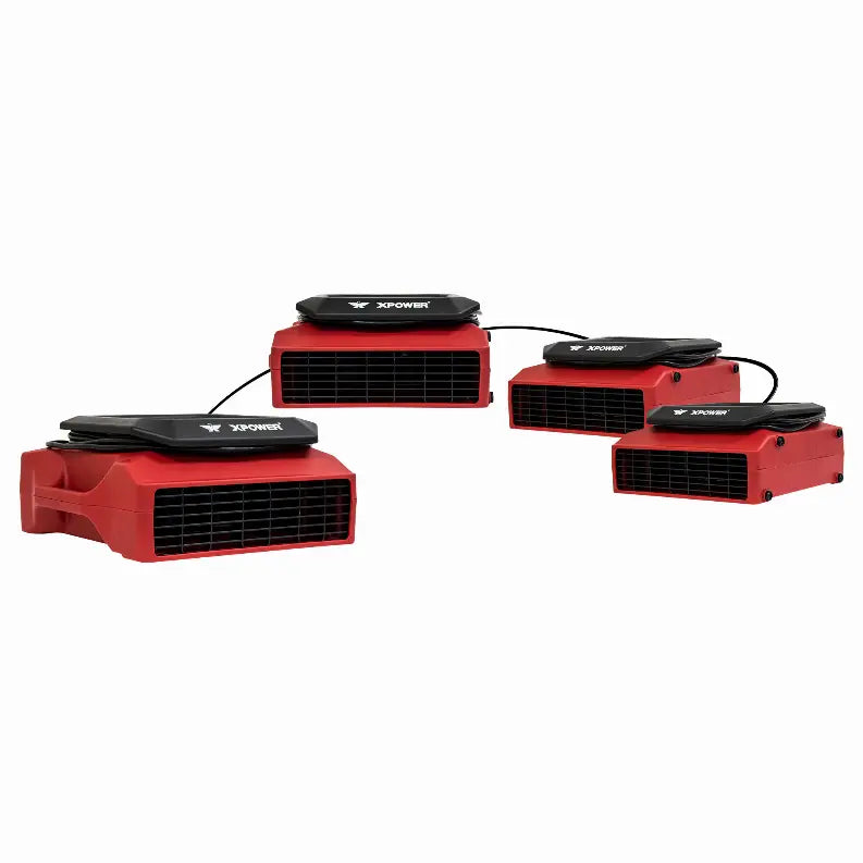 XPOWER PL-700A 1/3 HP 1050 CFM 3 Speed Low Profile Air Mover, Floor Fan, Carpet Dryer with Built-in Power Outlets Xpower Manufacture Inc