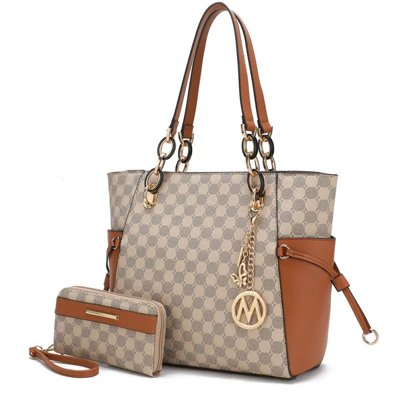 Xenia Circular Print Tote Bag with Wallet MKF Colletion by Mia K.