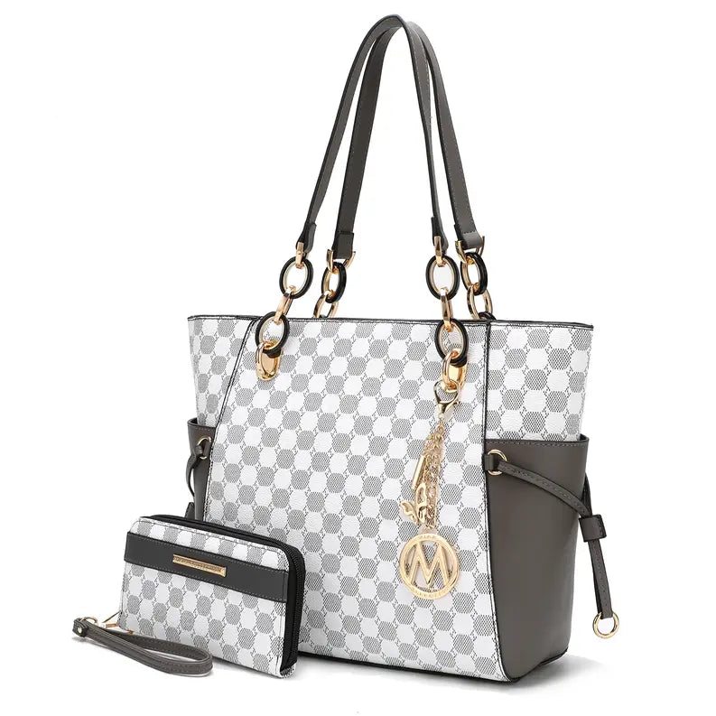 Xenia Circular Print Tote Bag with Wallet MKF Colletion by Mia K.