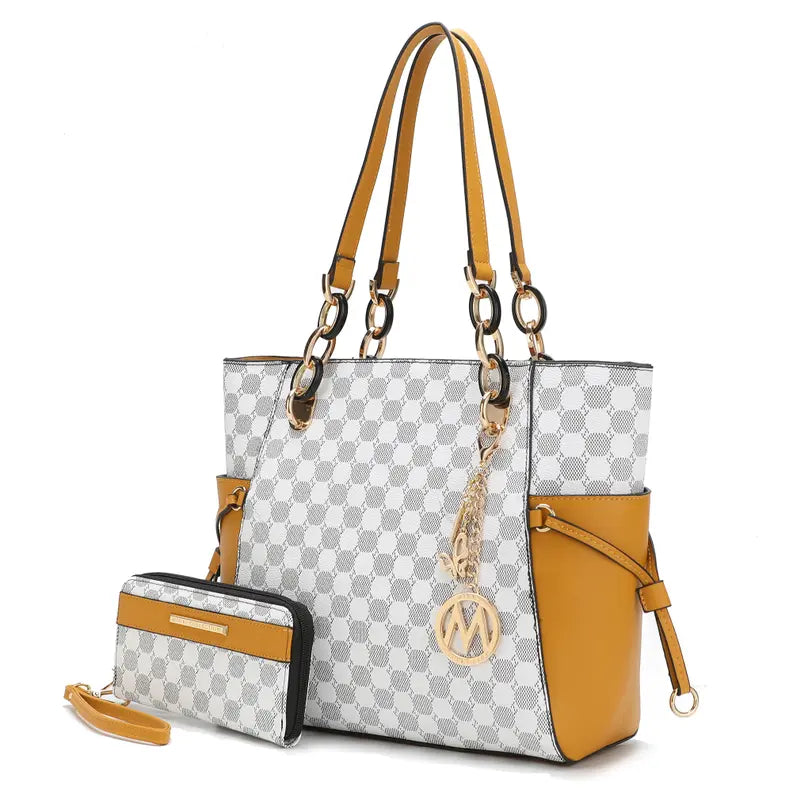Xenia Circular Print Tote Bag with Wallet MKF Colletion by Mia K.