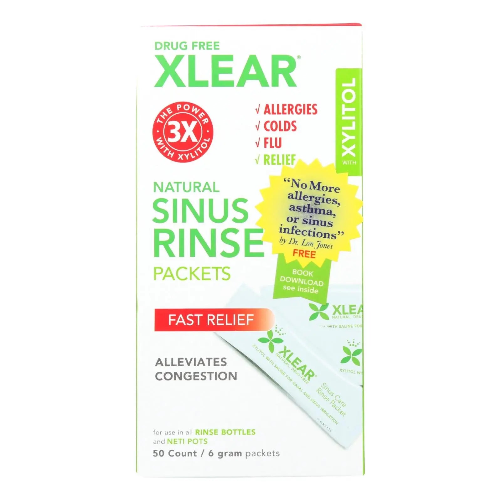 Xlear - Sinus Neti Refil Solution - 50 Ct Xlear