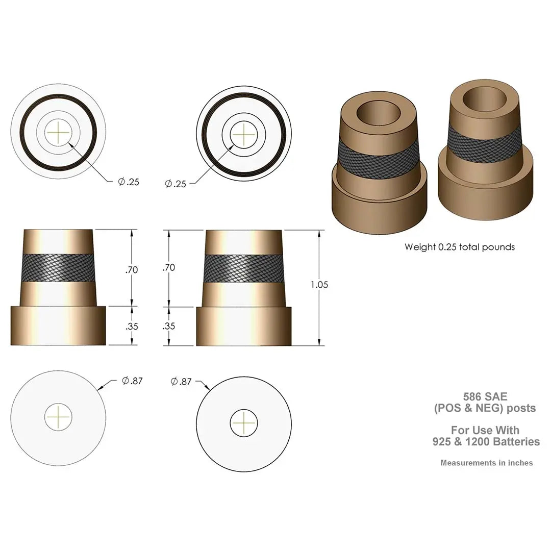 Xs Power Tall Brass Post Adaptors M6 XS Power