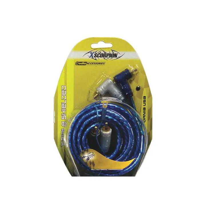 Xscorpion 15-foot Right Angle Triple Shielded Rca Cable With Remote Wire Xscorpion