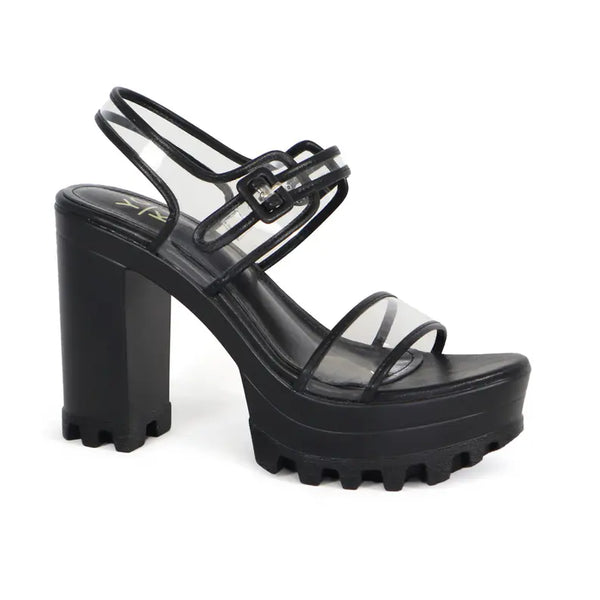 YOKI ASTER Women's Chunky High Heel Clear Summer Sandals Yoki Fashion