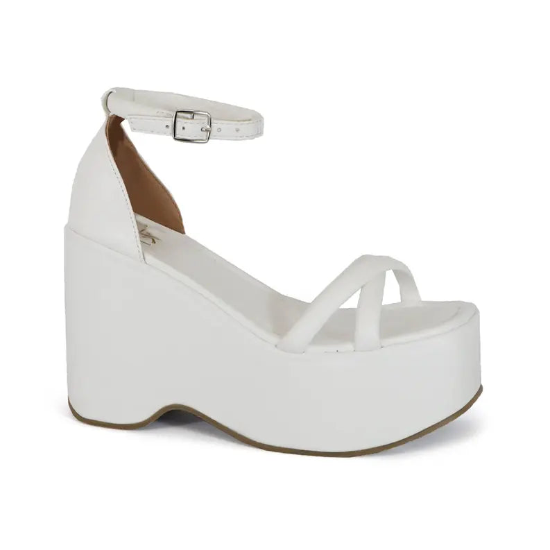 YOKI DUSKY-11 Women's Crisscross Strap Wedge Sandals Yoki Fashion