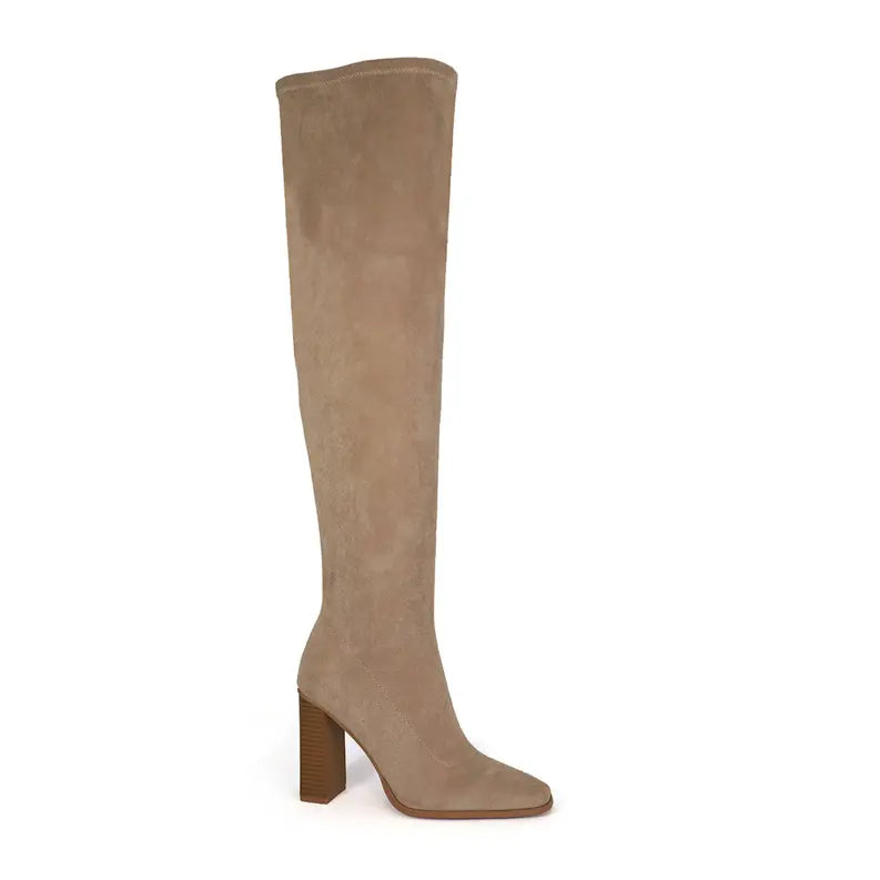 YOKI QUINCY Women's Over The Knee Stacked Heel Boots Yoki Fashion