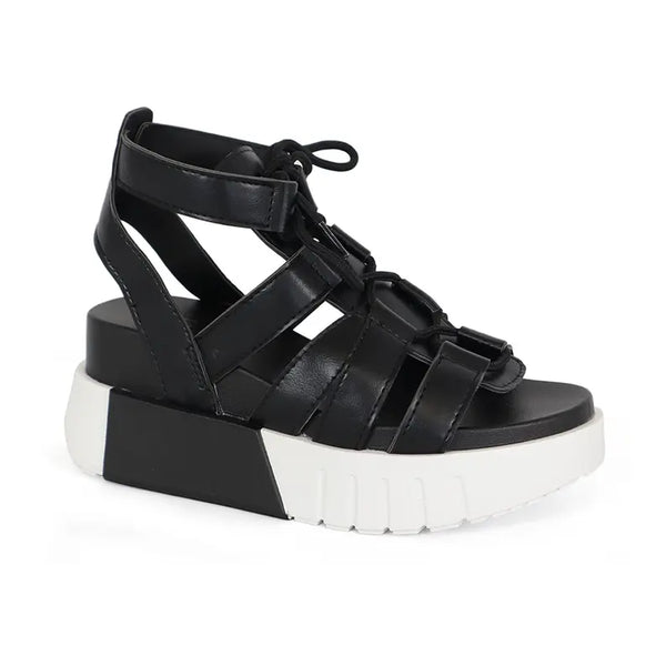 YOKI TAVI-04 Women's Lace Up Chunky Wedge Sandals Yoki Fashion