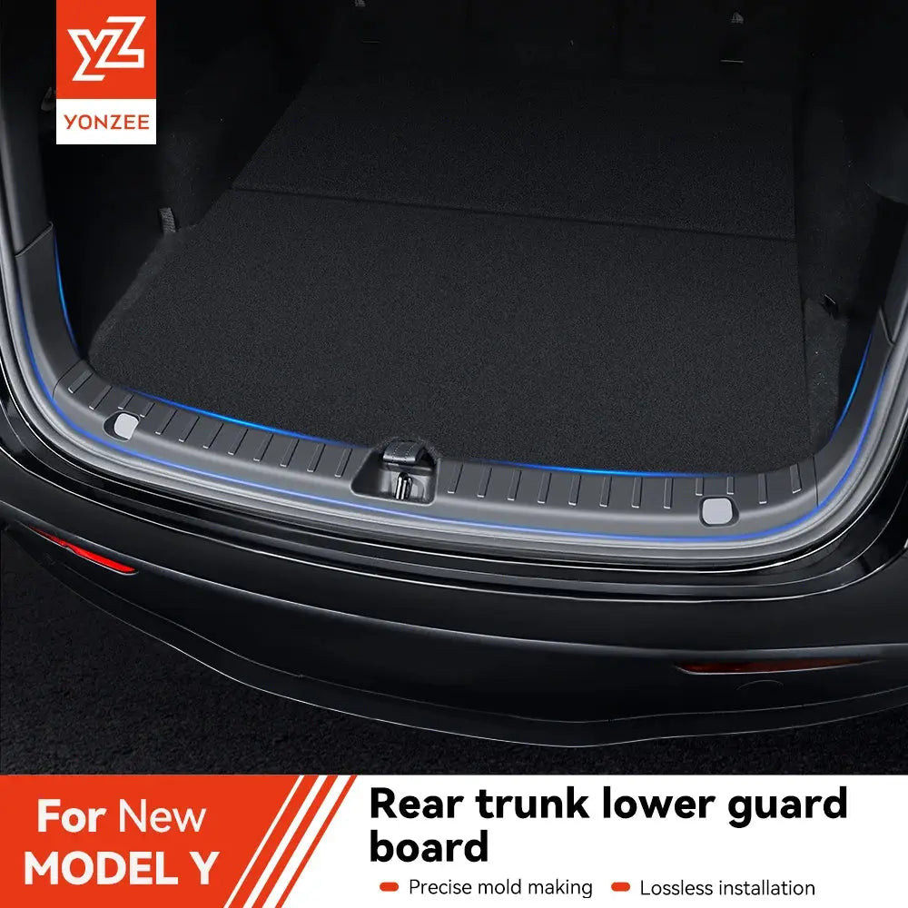 YZ For Tesla Model 3 Y Highland Juniper Trunk Sill Plate Protector TPE Rubber Protector Threshold Bumper Pad Prevent Scratching GreatEagleInc