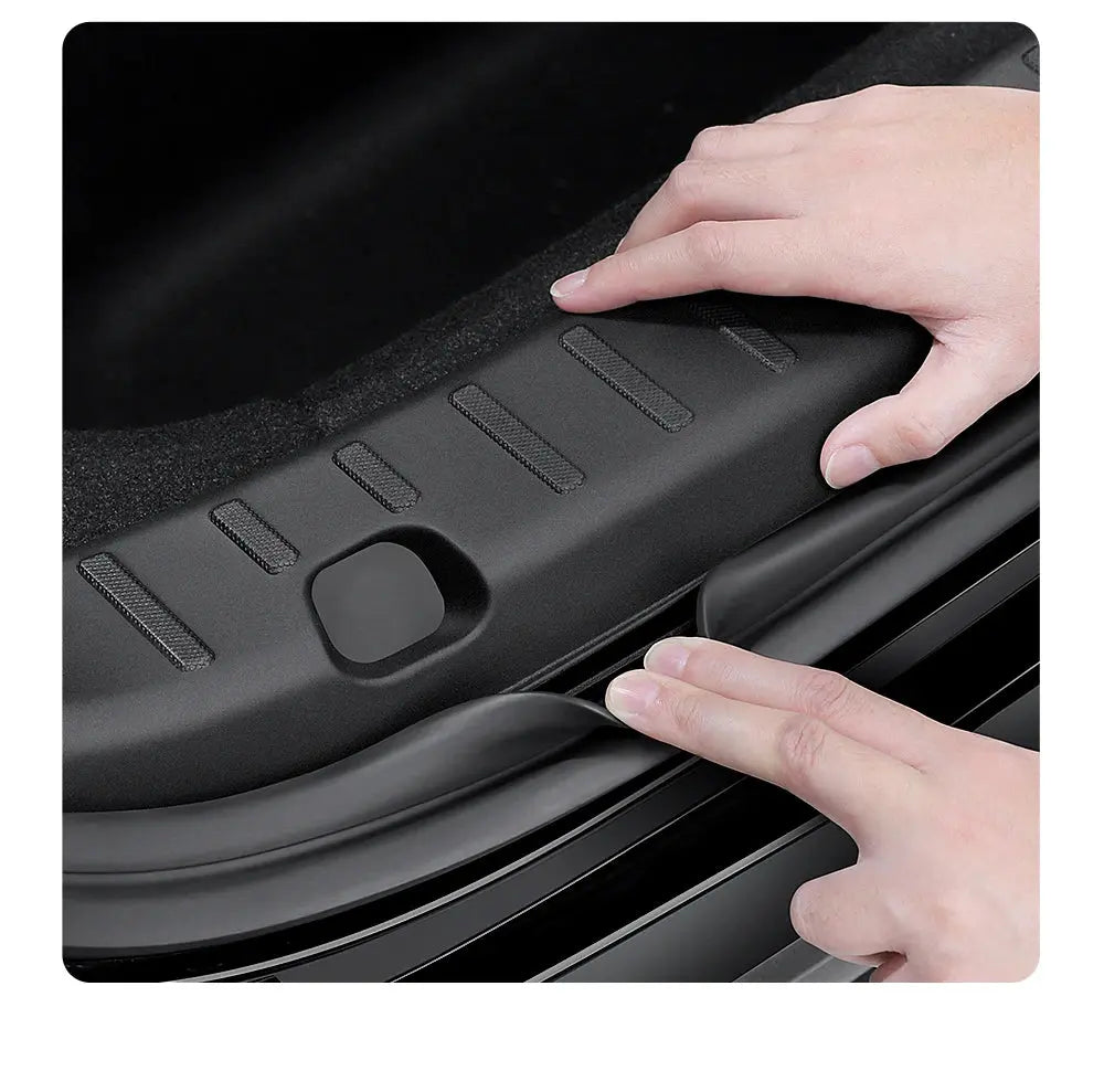 YZ For Tesla Model 3 Y Highland Juniper Trunk Sill Plate Protector TPE Rubber Protector Threshold Bumper Pad Prevent Scratching GreatEagleInc
