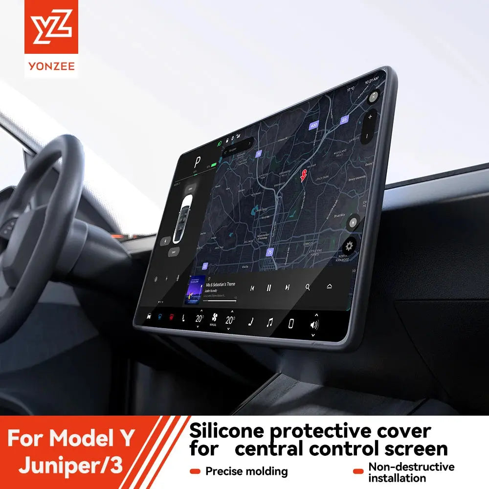 YZ For Tesla Model 3 Y/YL Highland Juniper 2021-2026 TPU Protective Trim Cover Central Control Navigation Screen Protector GreatEagleInc